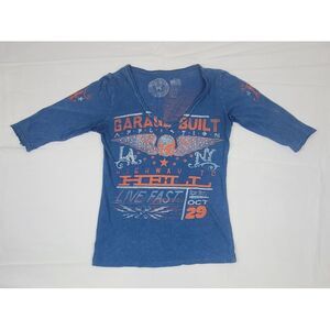 Affliction American Customs Shirt Womens Small. Garage‎ Built Highway To Hell.